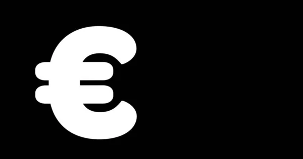 Imagen Del Icono Euro Sobre Fondo Negro Con Espacio Para —  Fotos de Stock