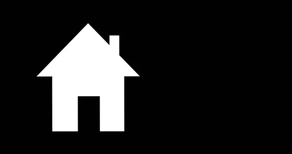 Bild Des Haussymbols Auf Schwarzem Hintergrund Mit Kopierraum Soziale Medien — Stockfoto