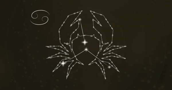 Obrázek Hvězdy Rakoviny Zářícími Hvězdami Astrologie Horoskop Koncepce Znamení Zvěrokruhu — Stock fotografie