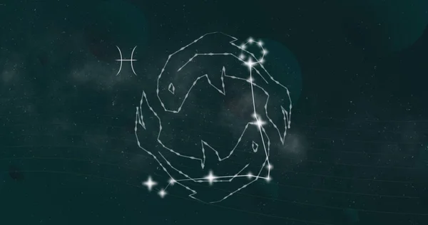 輝く星との雌しべの星印の画像 占星術 星座の概念デジタル生成された画像 — ストック写真