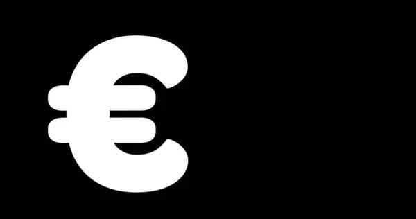 Image Euro Icon Black Background Copy Space Social Media Digital — Stock Photo, Image