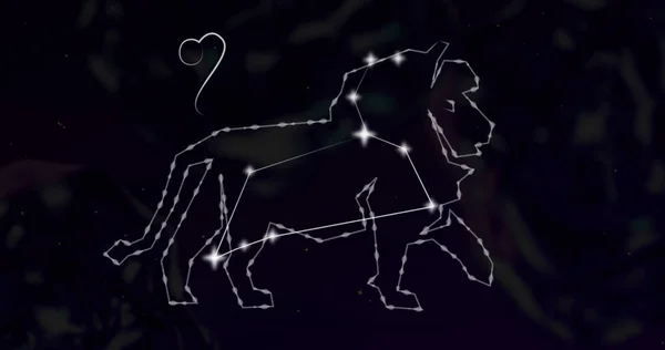 Bild Leo Stjärntecken Med Glödande Stjärnor Astrologi Horoskop Och Zodiaktecken — Stockfoto