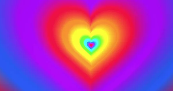 Obraz Cyfrowego Tunelu Kolorowych Serc Kolory Wzór Serce Abstrakcyjna Koncepcja — Zdjęcie stockowe