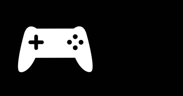 Bild Des Gamepad Symbols Auf Schwarzem Hintergrund Mit Kopierraum Soziale — Stockfoto