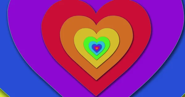 Bild Eines Digitalen Tunnels Bunter Herzen Farben Muster Herz Und — Stockfoto