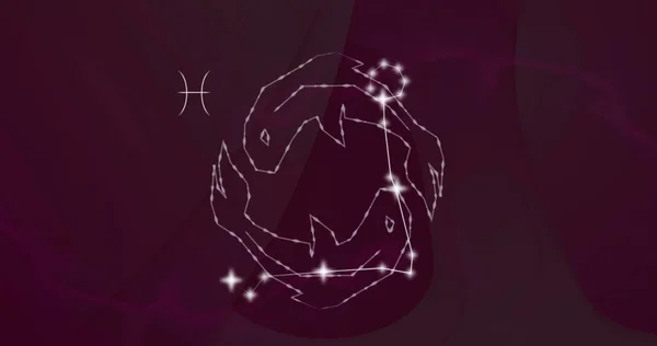 Image Signe Étoile Poissons Avec Des Étoiles Brillantes Astrologie Horoscope — Photo