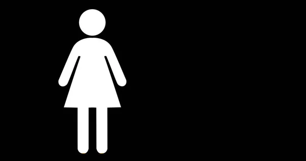 Wizerunek Kobiecy Symbol Czarny Tło Odbitkowy Spacja Koncepcja Mediów Społecznościowych — Zdjęcie stockowe