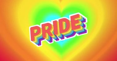Gökkuşağı arka planında gurur metninin animasyonu. Gurur ayı, lgbtq, insan hakları ve eşitlik kavramı dijital olarak oluşturulmuş video.