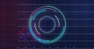 Finansal veri işleme üzerinde yapılan taramaların animasyonu. Küresel iş, finans, hesaplama ve veri işleme kavramı dijital olarak oluşturulmuş video.