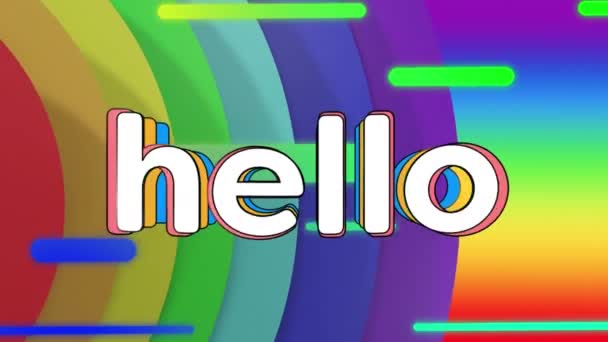 Animation Hello Text Rainbow Background Pride Month Lgbtq Human Rights — Stock Video