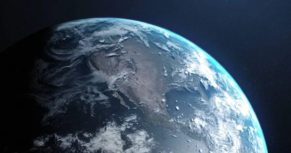 宇宙から見た雲や大気を持つ惑星地球の一部 天文学 — ストック写真