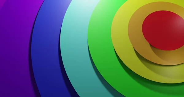 Immagine Cerchi Colorati Che Muovono Sfondo Arcobaleno Colori Pattern Arcobaleno — Foto Stock