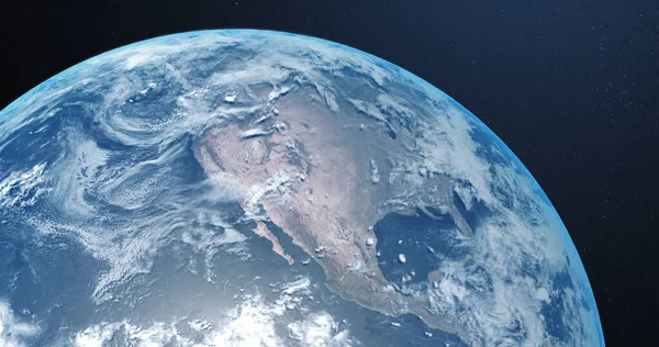 Dünya Nın Bulutlu Atmosferli Bir Parçası Uzaydan Görünüyor Astronomi Bilim — Stok fotoğraf