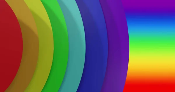 Imagen Círculos Coloridos Moviéndose Sobre Fondo Del Arco Iris Colores —  Fotos de Stock