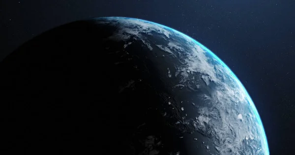 コピースペースで 宇宙空間から見た 朝への夜の変化としての惑星地球の一部 天文学 — ストック写真