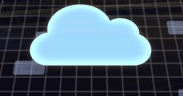 구름의 이미지 지구본의 네트워크가 아이콘입니다 글로벌 비즈니스 클라우드 컴퓨팅 데이터 — 스톡 사진
