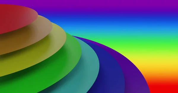 Afbeelding Van Kleurrijke Cirkels Die Bewegen Regenboog Achtergrond Kleuren Patroon — Stockfoto