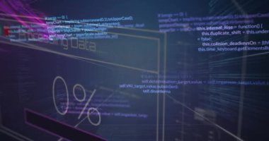 Sayıları değiştirmenin animasyonu, bilgisayar dili ve soyut şablon üzerine metin yükleme. Dijital olarak oluşturulmuş, hologram, illüstrasyon, büyüme, ilerleme, kodlama, makine öğrenme, teknoloji.