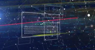 Animation of financial data processing over connections. Global business, finances, computing and data processing concept digitally generated video.