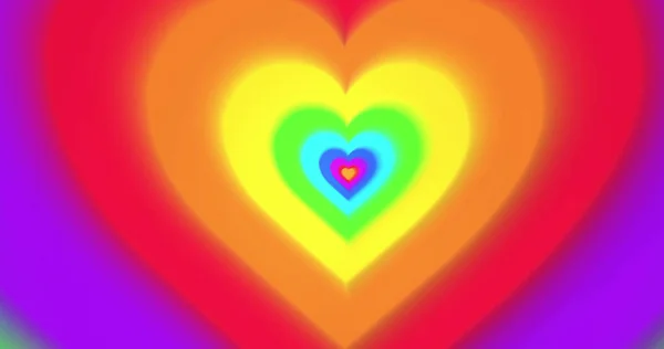 Зображення Цифрового Тунелю Барвистих Сердець Кольори Візерунок Серце Абстрактний Фон — стокове фото