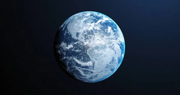 雲と大気を持つ惑星地球 宇宙から見た暗い背景を持つ私達の世界 天文学 — ストック写真