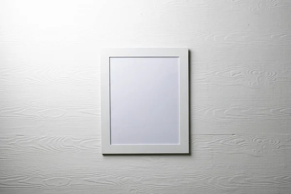 Cadre Blanc Vide Avec Espace Copie Sur Mur Blanc Modèle — Photo