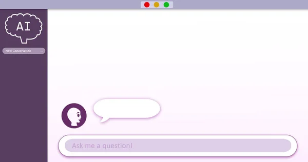 Composition Chat Icons Speech Bubbles Purple Background Artificial Intelligence Data — Stock Photo, Image