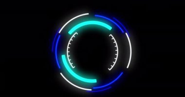 Siyah arkaplandaki tarama alanının animasyonu. Soyut arkaplan, desen ve renk konsepti dijital olarak oluşturulmuş video.