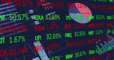 Animation of financial data processing and statistics. Global business, finances, computing and data processing concept digitally generated video.