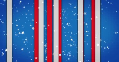 Mavi arka planda beyaz yıldızların canlandırılması ve beyaz ve kırmızı çizgilerin kusursuz döngü içinde hareket etmesi. Amerika Birleşik Devletleri bayrağı, vatanseverlik ve model konsepti dijital olarak oluşturuldu.