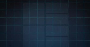 Bilgisayar devre kartının üzerinde kapsam ve veri işleme animasyonu. Dijital olarak oluşturulmuş küresel bilgisayar ve veri işleme kavramı.