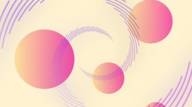 Hareket eden şekillerin animasyonu ve yeşil arkaplanda lekeler. Desen ve soyut arkaplan kavramı dijital olarak oluşturuldu.