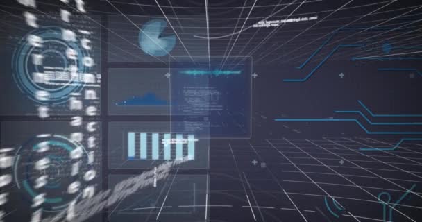 Animação Texto Processamento Dados Sobre Placa Circuito Computador Conceito Global — Vídeo de Stock