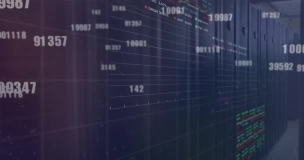 Animation Financial Data Processing Computer Servers Global Business Finances Computing — Stock video