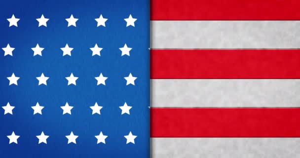 Animacja Flagi Usa Białymi Gwiazdami Niebiesko Białych Czerwonych Paskach Bezszwowej — Wideo stockowe