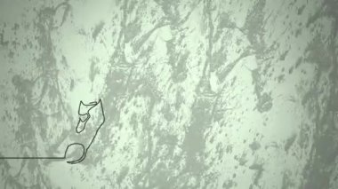 Yeşil arka planda erkek rugby oyuncusunun topa vuruşunun ve şekillerinin animasyonu. Küresel spor ve soyut arkaplan kavramı dijital olarak oluşturulmuş video.