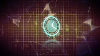 Pembe arka plandaki pleksus ağları üzerindeki soyut şekillerin animasyonu. Küresel ağ ve iş teknolojisi kavramı