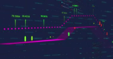 Animation of financial data processing and statistics. Global business, finances, computing and data processing concept digitally generated video.