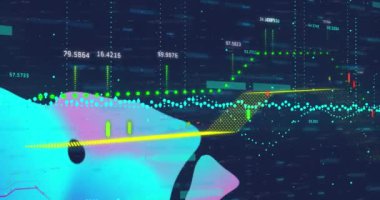Animation of financial data processing and statistics. Global business, finances, computing and data processing concept digitally generated video.