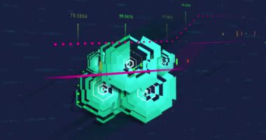 Animation of financial data processing and statistics. Global business, finances, computing and data processing concept digitally generated video.