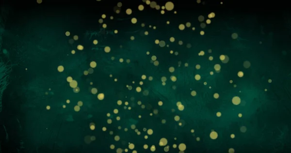 Yeşil Arkaplandaki Işık Lekelerinin Bileşimi Noel Geleneği Kutlama Konsepti Dijital — Stok fotoğraf