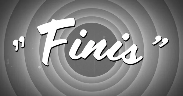 Composition Finis Text Circles Grey Background Background Pattern Concept Digitally — Stock Photo, Image