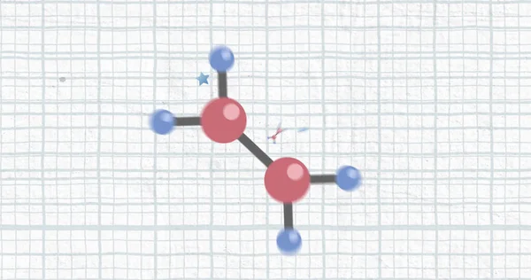 Beyaz Zemin Üzerindeki Çizgilerin Üzerindeki Moleküllerin Bileşimi Bilim Tıp Dijital — Stok fotoğraf