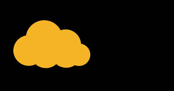 Composition of cloud icon on black background with copy space. Social media and digital interface concept digitally generated image.