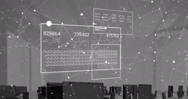Numaraları değiştirme, çubukları ve kareleri yükleme, ofisdeki masaüstlerine bağlı noktaları birleştirme. Dijital bileşik, çoklu pozlama, iletişim, ilerleme, büyüme, iş ve teknoloji.