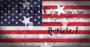 4 Temmuz Bağımsızlık Günü Animasyonu Amerika Birleşik Devletleri bayrağı üzerine yazılmış bir metin. Amerika 'nın bağımsızlık günü, gelenek ve kutlama konsepti dijital olarak oluşturuldu.