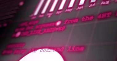 Siyah arkaplana karşı ızgara ağı üzerinden istatistiksel veri işleme animasyonu. İş veri teknolojisi kavramı