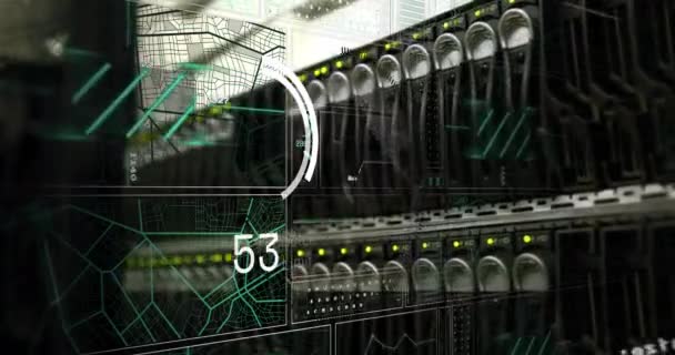 Animation Data Processing Computer Servers Global Business Finance Computing Data — Wideo stockowe
