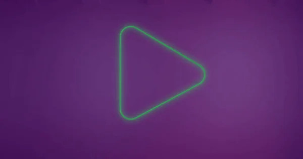 Композиція Піктограми Кнопки Відтворення Фіолетовому Фоні Концепція Соціальних Медіа Цифрового — стокове фото