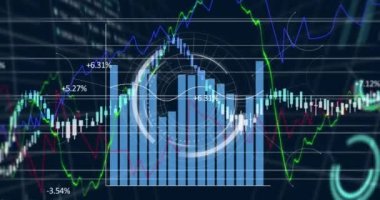 Video, çeşitli grafik ve finansal verileri gösteren bir dizi animasyonla başlıyor. Küresel bağlantılar veri işleme ve dijital arayüz konsepti dijital olarak oluşturulmuş video.
